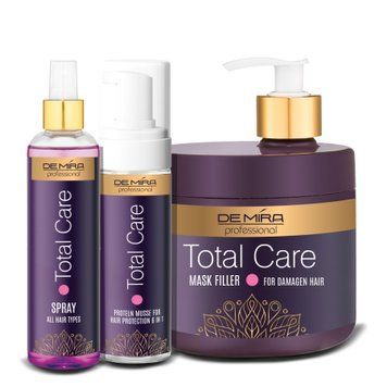 Набор для профессионального восстановления волос DeMira Professional Total Care (маска-филер, спрей-филер, мусс 6 в 1) 4578004-14 фото