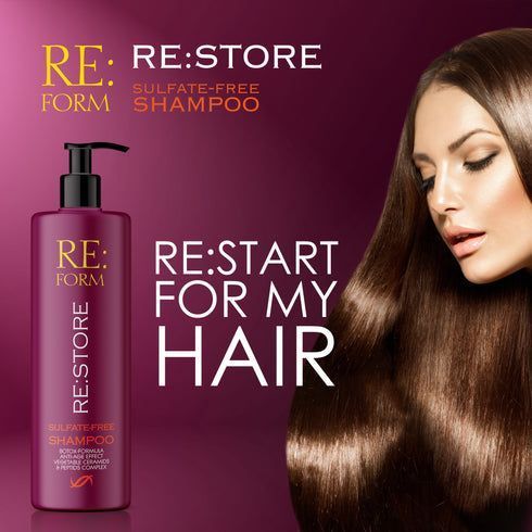 RE:FORM Наповнюючий безсульфатний шампунь "RE:STORE" відновлення і заповнення волосся, 400 мл 6892 фото