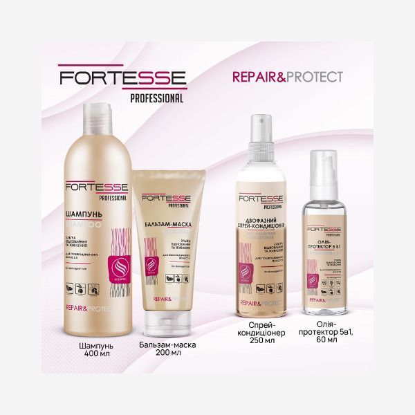 Двофазний спрей-кондиціонер FORTESSE REPAIR&PROTECT, 250 ml 29759 фото